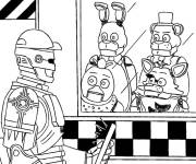 Coloriage La police en recherche des Animatronics