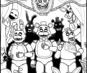 Coloriage Les amis FNAF sur la sc&egrave;ne
