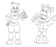 Coloriage Les amis Freddy et Chica
