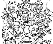 Coloriage Les Animatronics en chibi