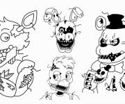 Coloriage Les Animatroniques m&eacute;chants