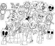 Coloriage Les personnages de FNAF en kawaii