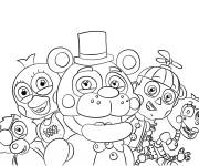 Coloriage Les personnages principaux de FNAF