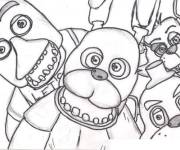 Coloriage Personnages de FNAF au crayon