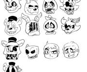 Coloriage Personnages de FNAF en emoji