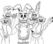 Coloriage Personnages de FNAF pour Halloween