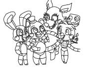 Coloriage Personnages du jeu 5 Nights at Freddy