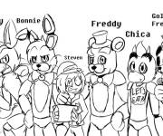 Coloriage Personnages du jeux 5 nuits avec Freddy