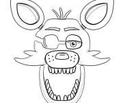 Coloriage T&ecirc;te de Foxy de FNAF