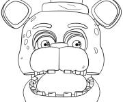 Coloriage T&ecirc;te de Freddy en riant