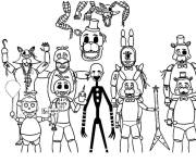 Coloriage Toutes les animtaroniques de FNAF