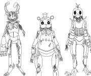 Coloriage Trois personnages de FNAF