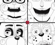 Coloriage Visages Animatronic fnaf
