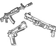 Coloriage Armes de Fortnites stylis&eacute;s