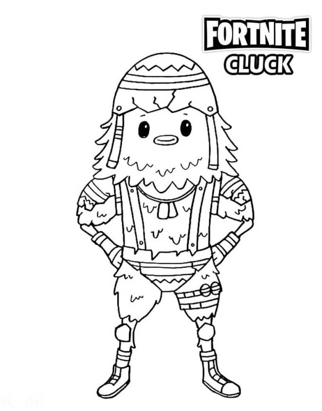 Coloriage et dessins gratuits Cluck Fortnite  à imprimer
