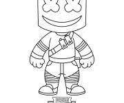 Coloriage Fortnite Marshmello Facile