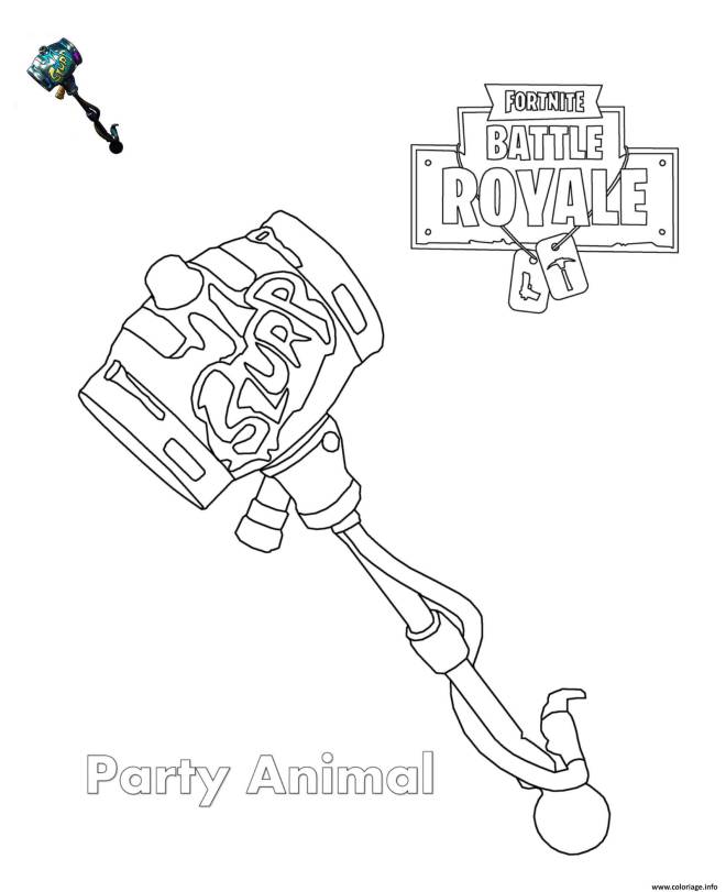 Coloriage et dessins gratuits Fortnite Party Animal  à imprimer