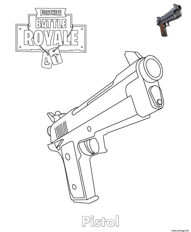 Coloriage et dessins gratuits Fortnite Pistolet à imprimer