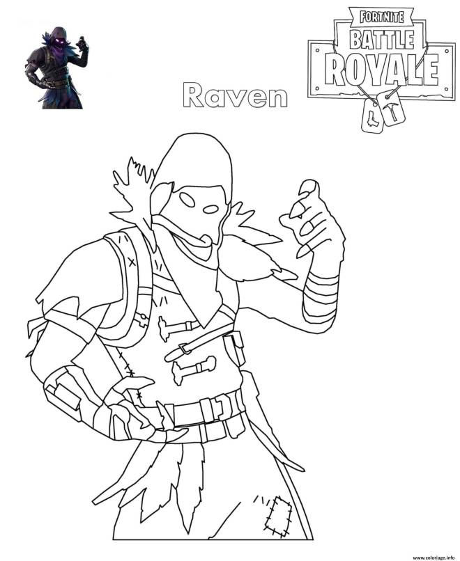Coloriage et dessins gratuits Fortnite Raven Skin à imprimer