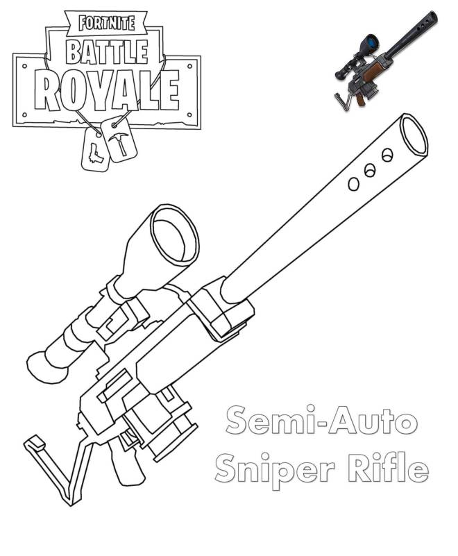 Coloriage et dessins gratuits Fortnite Semi Auto Sniper Rifle à imprimer