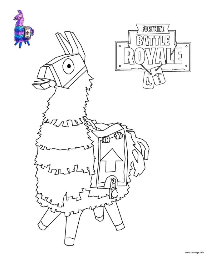 Coloriage et dessins gratuits Llama Fortnite  à imprimer