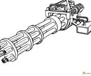 Coloriage Minigun Arme de Fortnite