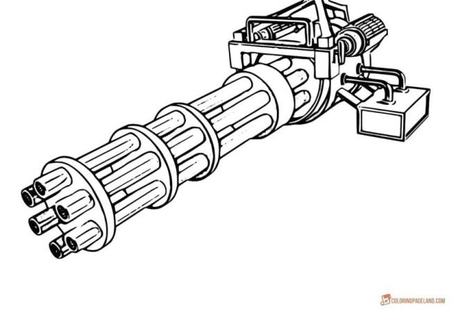 Coloriage et dessins gratuits Minigun Arme de Fortnite à imprimer