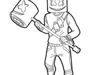 Coloriage Skin Fortnite Marshmello 