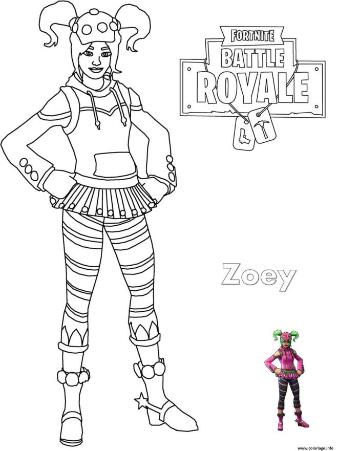 Coloriage et dessins gratuits Skin Zoey Fortnite à imprimer