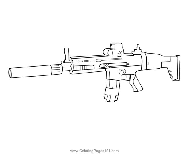 Coloriage et dessins gratuits Tactical Assault Rifle Fortnite  à imprimer