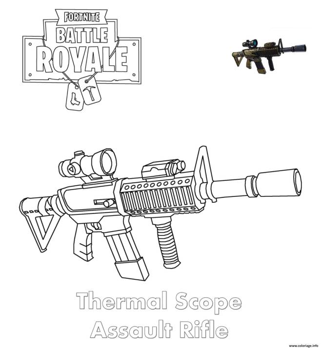 Coloriage et dessins gratuits Thermal Scope Assualt Rifle de Fortnite à imprimer