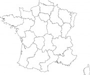 Coloriage Carte de France à découper