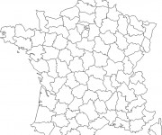 Coloriage et dessins gratuit Carte de France maternelle à imprimer