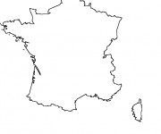 Coloriage Carte de France simple