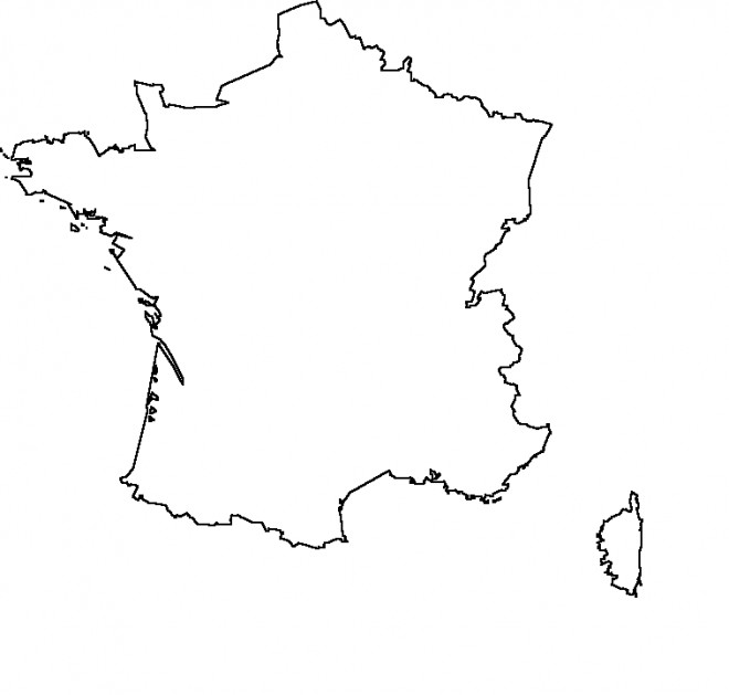 Coloriage et dessins gratuits Carte de France simple à imprimer