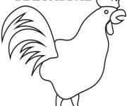 Coloriage Coq Français pour enfant