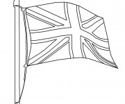 Coloriage et dessins gratuit Drapeau Angleterre facile à imprimer