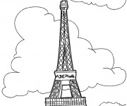Coloriage et dessins gratuit La Tour Eiffel à imprimer