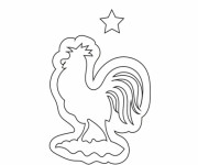 Coloriage Le Coq symbole de L'équipe de France