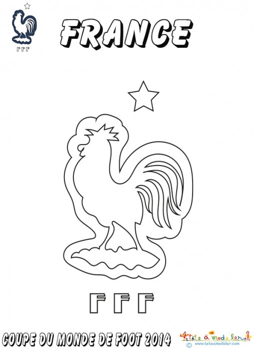 Coloriage et dessins gratuits Le Coq symbole de L'équipe de France à imprimer