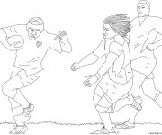 Coloriage Rugby Français au crayon