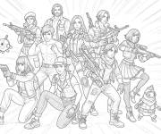 Coloriage Equipe des soldat Free Fire