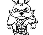 Coloriage Guerrier lapin de Free Fire