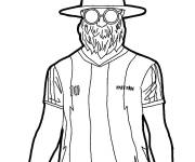 Coloriage Joueur barbue de Free Fire