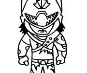 Coloriage Loup gris chibi