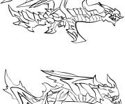 Coloriage M1014 &Eacute;meraude Dragon &Eacute;volution et Draco Flamme Bleue
