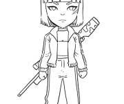 Coloriage et dessins gratuit Personnage Kelly de Free Fire à imprimer