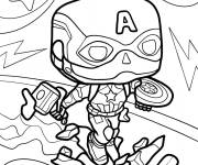 Coloriage Funko Pop Captain America &agrave; motif