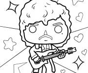 Coloriage Funko Pop guitariste