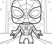 Coloriage Funko Pop Spider Man dans la ville